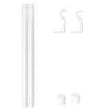 Curtain Rods Set Metal Splicing Curtain Poles White