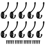 10PCS Wall Hooks Coat Hangers Mounted for Bags Caps Keys