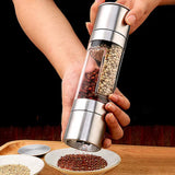 2-in-1 Stainless Steel Salt & Pepper Grinder – Adjustable Spice Mill for Kitchen
