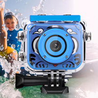 Water-Resistant Underwater Camera for Kids Sports Camera Digital Action Camera with 32GB TF Card Blue