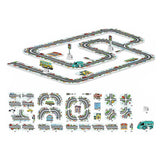 44-Piece DIY Assembling RailCar Set Puzzle Track Car Play Set RailCar Building Toys Educational Toys Light Blue