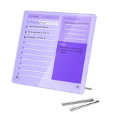 Desktop Acrylic Dry Erase Board with Stand Office Supplies Purple