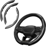 3 Piece Carbon Fiber Steering Wheel Cover Non-Slip Grip Protector