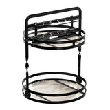 2-Tier Rotating Makeup Organizer Perfume Organizer for Dresser Bathroom Organizers Black
