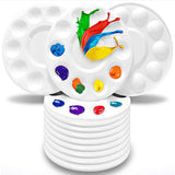 12PCS 10 Well Plastic Paint Palette for Acrylic Watercolor Art Painting Supplies