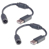 2 PCS USB Breakaway Adapter Cables Compatible with Xbox 360 Wired Controllers