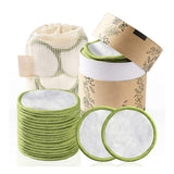 Set of 20Pcs Reusable Makeup Remover Pads Cotton Pads Green