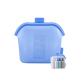Wide Mouth Stand Up Silicone Sealed Food Storage Bag for Kitchen Use Blue