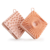 Dual-Sided Silicone Shower Body Brush – Soft & Firm Exfoliating Scrubber Pink
