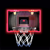 Indoor Lighted Basketball Hoop Mini Over The Door Basketball Hoops with 2 Basketball for Kids Red