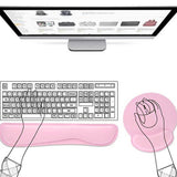 3Pcs Gaming Mouse Pad with Ergonomic Wrist Rest Pink