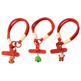 3PCS Red Christmas Wrist Straps Phone Case Lanyards and Keychains Style1
