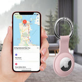 4 Pack AirTag Holders with Carabiner Silicone Protective Case Compatible with Apple AirTag Keychain for Keys Bags Luggage Pet Collar