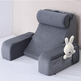 Adjustable Detachable Backrest Reading Pillow for Bed Sitting Gray