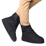 Reusable Rain Shoe Covers Bike Waterproof Zipper Overshoes Boots Gear Anti-Slip
