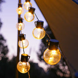 5M 20LEDs Solar Garden Light Bulb String 8 Lighting Modes Warm White Garden Decorative Lights