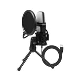 USB RGB Gaming Microphone Condenser Microphone with Tripod Stand for Streaming Recording