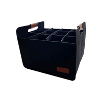 12-Compartment Bottle Wine Tote Bag Wine Carrier Tote Black