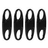 4 PCS Zinc Alloy Mini Zipper Lock Carabiners for Luggage and Backpacks Black