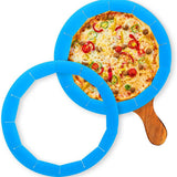 Adjustable Pie Crust Edge Shield Silicone Guard for Baking Blue