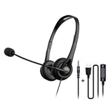 USB Wired Headset with Microphone 3.5mm Headset with Mic for Cell Phone Computer