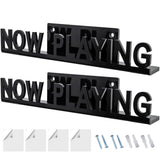 2PCS Vinyl Records Now Playing Display Shelf Vinyl Record Storage Wall Display Shelf Black