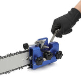Universal Hand-Crank Blade Sharpening Tool for Fast Outdoor Yard Work Blue