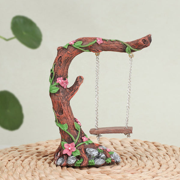 Resin Fairytale Garden Swing Garden Figurines Decoration