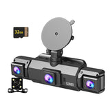 4-Channel Dash Cam Front Rear Left Right Car Camera with App Control and G-Sensor
