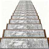 15Pcs Boho Non Slip Polyester Stair Tread Floor Mats for Stairs