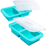 2Pcs Silicone Freezer Tray with Lid  Ice Tube Mold Reusable Storage Containers 2-Grid