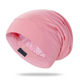 Adjustable Hair Cap for Curly Hair Braid Sleep Cap for Sleeping Women Men Pink