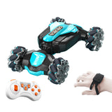 RC Stunt Car with Gesture Watch Control Remote Control Rotation Deformable Off-Road Racing Toy with Lights and Music