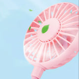 Portable Clip On Lighting Fan Travel USB Rechargeable Desk Pram Car Cooling Fan Pink