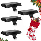 Set of 4 Metal Christmas Stocking Holders for Mantle Table and Window Display