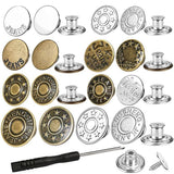 32 PCS Removable Screw Type No Sew Denim Jeans Buttons