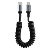 USB C to C Cable Coiled USB C Charger Cable Car Type C Fast Charging Cable For iPhone Samsung