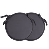 2 PCS 30CM Round Sponge Chair Cushions with Ties for Stools Grey