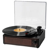 Portable Retro Bluetooth Vinyl Record Player with Built-in Speakers Dark Brown