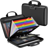 Fire-Resistant Hard Case File Organizer with Lock and Multi-Pocket Accordion Folder