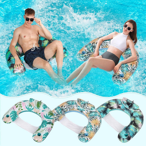 3Pcs Inflatable Pool Float Chairs Water Hammock Pool Lounge
