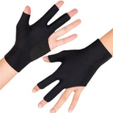 1 Pair Three Fingers Billiard Gloves For  Snooker Cue Black