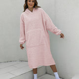 Reversible Wearable Blanket Plush Warm Cozy Blanket One Size Fits All Pink