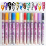 12-Color DIY Nail Art Pen Set Dotting & Drawing Pens for Manicure