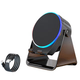 4 in 1 Wireless Induction Speaker Bluetooth Speaker with 360 Adjustable Phone Holder - Black