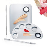 Stainless Steel Makeup Mixing Palette Set with Spatulas