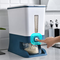 12KG Rice Dispenser Large Food Container Grain Storage Bin with Measuring Cup