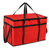 Extra Large Insulated Cooler Bag Foldable Food Delivery Bag Thermal Tote for Catering Picnic Camping Red