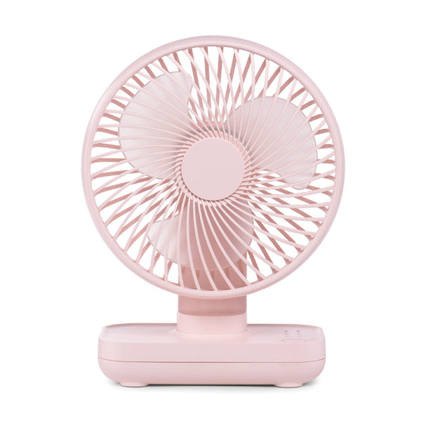 4-Speed Air Circulator Desk Fan Rechargeable Quiet Table Fan for Home Office Dorm Pink