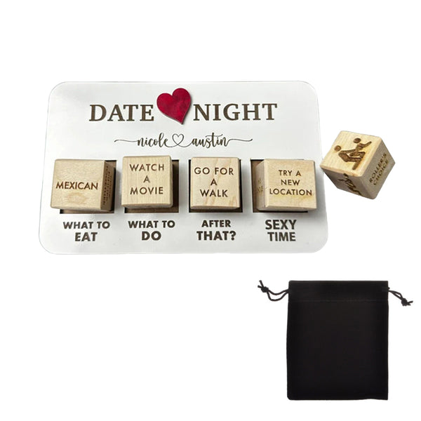 Set of 5Pcs Couples Date Night Dice After Dark Edition Wooden Dice Game